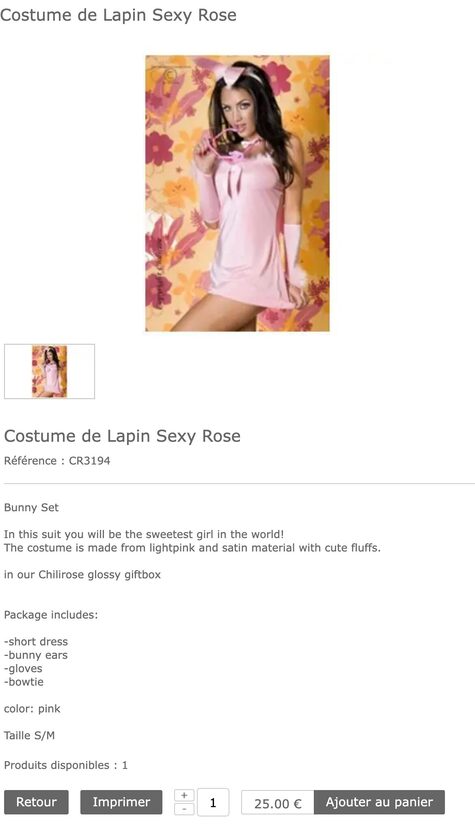 Costume de lapin rose